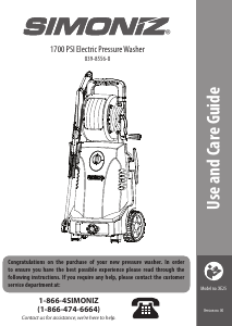 Manual Simoniz 039-8556-0 Pressure Washer