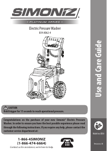 Manual Simoniz 039-8062-4 Pressure Washer