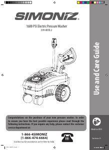 Manual Simoniz 039-8050-2 Pressure Washer