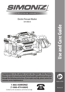 Manual Simoniz 039-8060-8 Pressure Washer