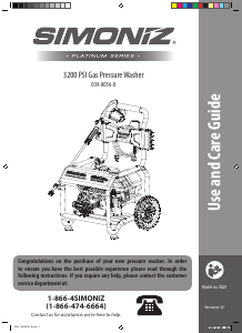 Manual Simoniz 039-8056-0 Pressure Washer