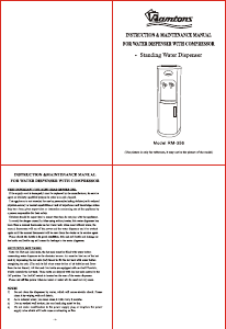 Manual Ramtons RM/356 Water Dispenser