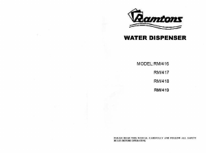 Handleiding Ramtons RM/417 Waterdispenser