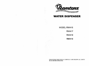 Manual Ramtons RM/418 Water Dispenser
