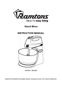 Manual Ramtons RM/369 Stand Mixer