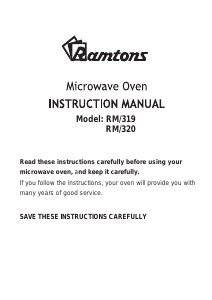 Manual Ramtons RM/319 Microwave