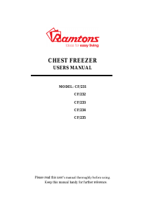 Manual Ramtons CF/232 Freezer
