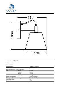 Manual Lucide 03213/01/41 Possio Lampă