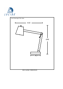 Руководство Lucide 03601/01/41 Tony Светильник