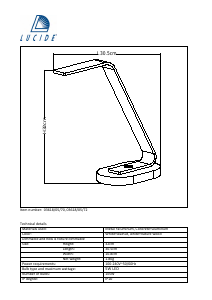 Hướng dẫn sử dụng Lucide 03618/05/72 Dani Đèn