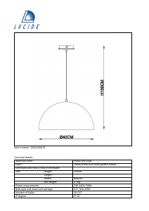 Manual Lucide 05415/40/31 Elynn Lampă