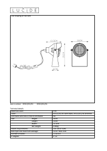 Manual Lucide 05522/01/30 Cicleta Lampă