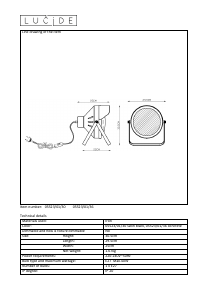 Посібник Lucide 05523/01/36 Cicleta Лампа