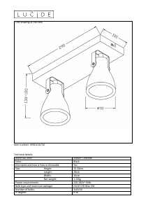 Bruksanvisning Lucide 05910/10/30 Concri Lampa