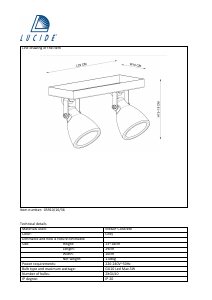 Hướng dẫn sử dụng Lucide 05910/10/36 Concri Đèn