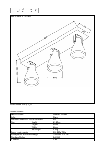 Hướng dẫn sử dụng Lucide 05910/15/30 Concri Đèn