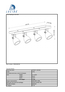 Hướng dẫn sử dụng Lucide 05910/20/36 Concri Đèn