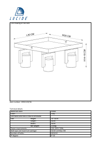 Mode d’emploi Lucide 05913/19/36 Conni Lampe