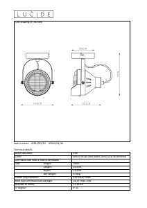 Manual Lucide 05922/01/30 Cicleta Lampă