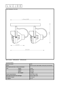 Руководство Lucide 05922/02/30 Cicleta Светильник