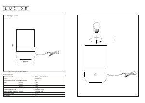 Manual Lucide 06519/01/30 Centur Candeeiro