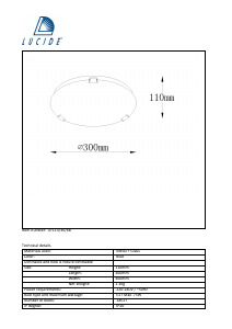 Hướng dẫn sử dụng Lucide 07113/30/68 Albastro Đèn