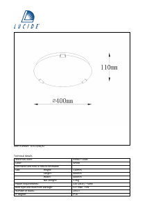 Hướng dẫn sử dụng Lucide 07113/40/67 Albastro Đèn