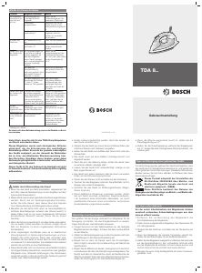 Bedienungsanleitung Bosch TDA8308DE Bügeleisen