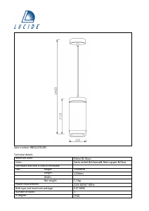 Instrukcja Lucide 08412/01/60 Epice Lampa