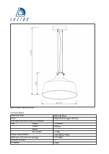 Bruksanvisning Lucide 08420/01/60 Vitri Lampa