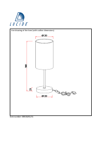 Bruksanvisning Lucide 08500/81/31 Moda Lampe