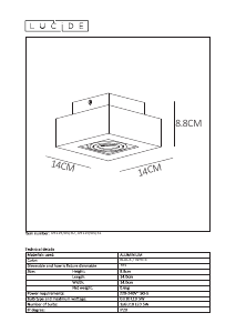 Mode d’emploi Lucide 09119/05/30 Xirax Lampe