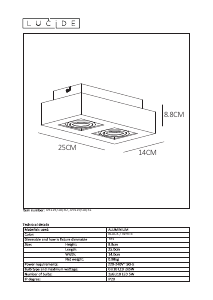 Manual Lucide 09119/10/30 Xirax Lamp