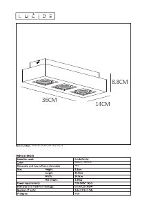 Mode d’emploi Lucide 09119/15/30 Xirax Lampe