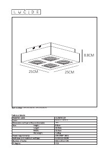 Instrukcja Lucide 09119/20/31 Xirax Lampa