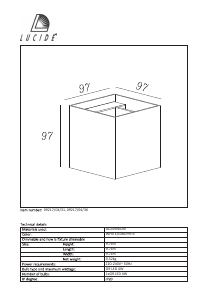 Manual de uso Lucide 09217/04/31 Xio Lámpara