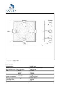 Brugsanvisning Lucide 10922/19/12 Jeo Lampe