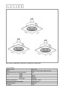 Руководство Lucide 11002/15/03 Focus Светильник