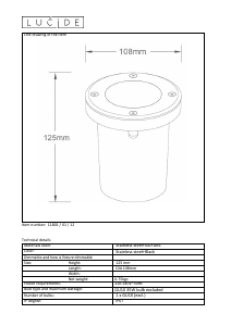 Brugsanvisning Lucide 11801/01/12 Biltin Lampe