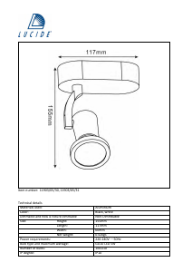 Manual Lucide 11903/05/30 Jaster Candeeiro