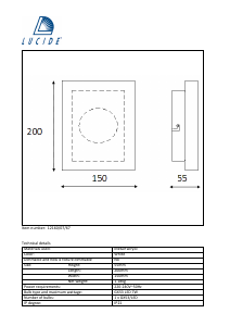 Manual de uso Lucide 12160/07/67 Winx Lámpara