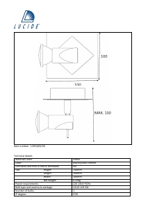 Hướng dẫn sử dụng Lucide 12910/05/30 Brackx Đèn