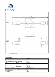 Mode d’emploi Lucide 12910/10/30 Brackx Lampe