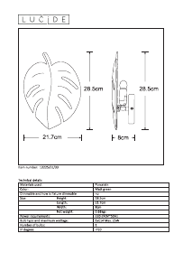 Mode d’emploi Lucide 13225/01/33 Liev Lampe