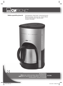 Mode d’emploi Clatronic KA 3349 Cafetière