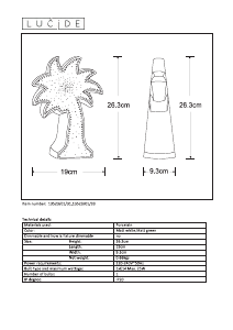 Hướng dẫn sử dụng Lucide 13523/01/31 Palm Đèn