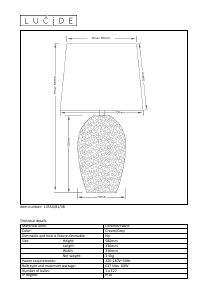 Instrukcja Lucide 13554/81/38 Sally Lampa