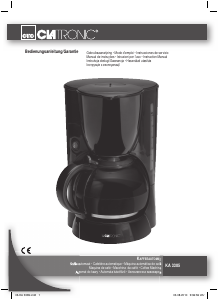 Mode d’emploi Clatronic KA 3385 Cafetière