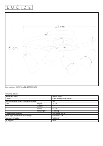 Руководство Lucide 13957/24/12 Bingo Светильник