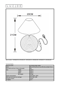 Manual de uso Lucide 14550/81/35 Kaddy Lámpara